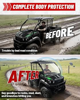 StarknightMT Vented Mule SX Windshield Compatible with Kawasaki